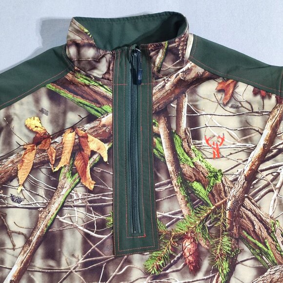 Huntworth sweater men's size 2XL green and tarnen 1/4 zip up neck Hunter wear - Picture 2 of 10